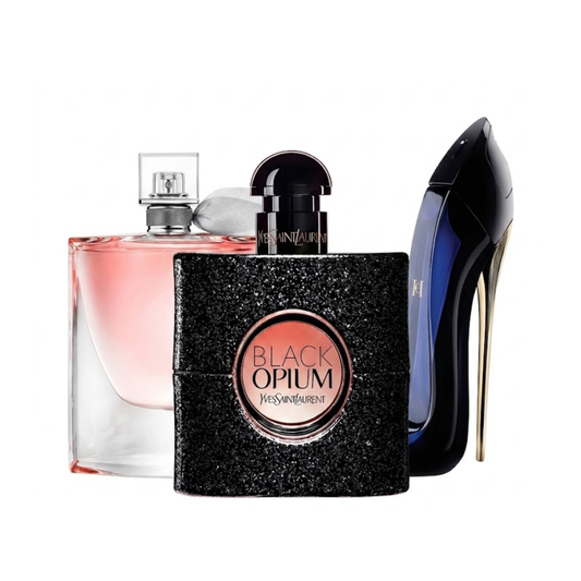 3 Parfüm Készlet |YSL Black Opium,Carolina Herrera Good Girl,Lancôme La Vie Est Belle 100 ml